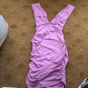 Purple Ruched Mini Dress